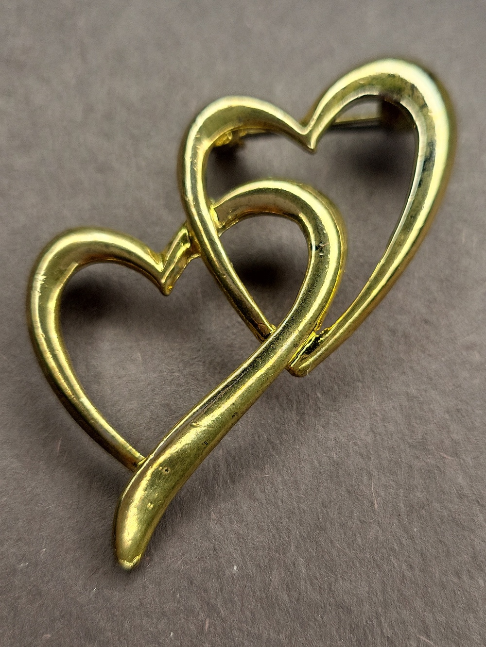 Double Heart Brooch